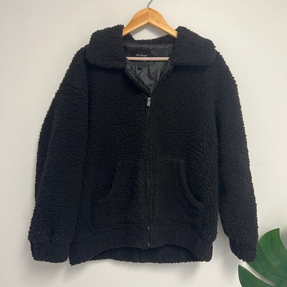 Cotton On Jackets & Blazers - Cotton on black Sherpa jacket